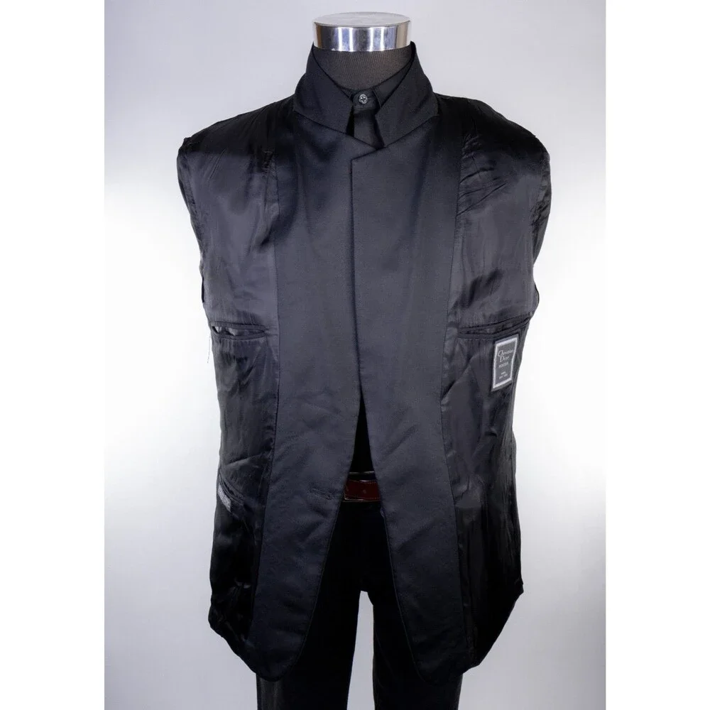 VTG Christian Dior Monsieur 42R Black Tuxedo Jacket Blazer One Button
